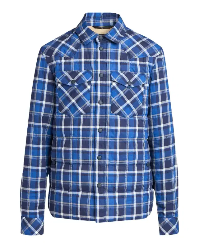Moncler Grenoble Men 's Plaid Snap-Front Shirt Jacket