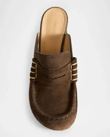 JW Anderson 70mm Suede Loafer Mules | Thumbnail 3