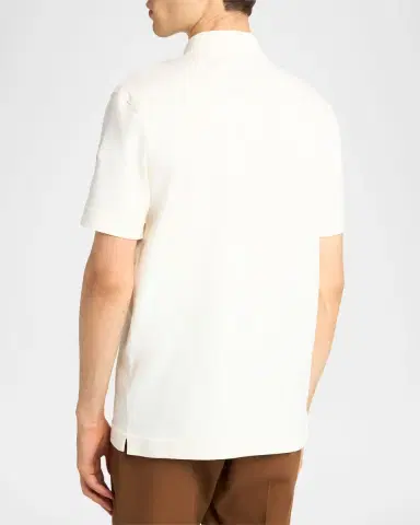 Moncler Men's Short-Sleeve Cotton Pique Polo Shirt | Thumbnail 3 Moncler Men's Short-Sleeve Cotton Pique Polo Shirt | Thumbnail 3