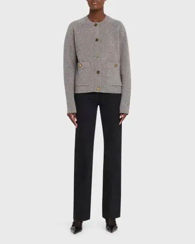 Toteme Cashmere-Wool Hammered Button Cardigan | Thumbnail 2