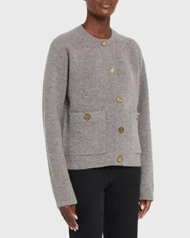 Toteme Cashmere-Wool Hammered Button Cardigan | Thumbnail 4