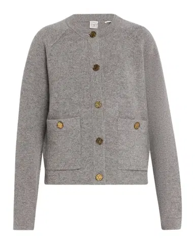 Toteme Cashmere-Wool Hammered Button Cardigan | Thumbnail 1
