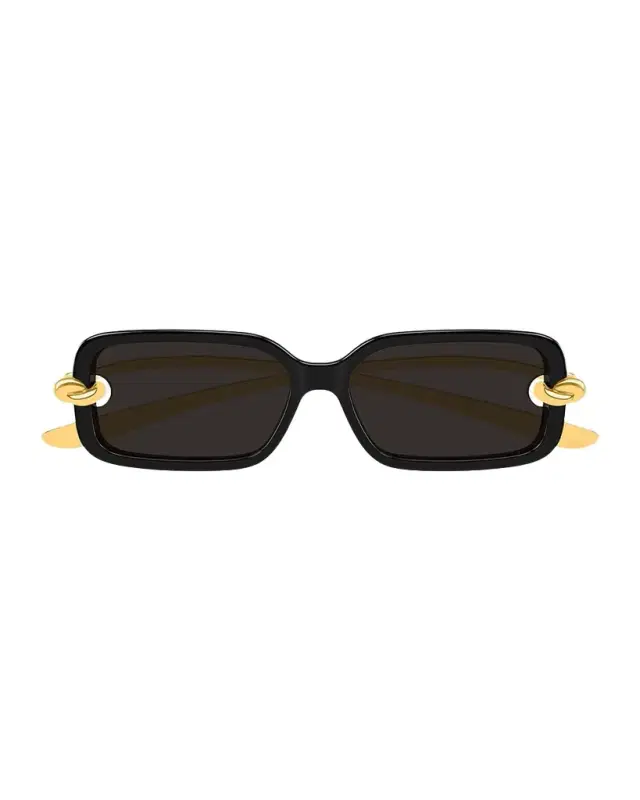 Bottega Veneta 56mm Acetate & Metal Rectangular Sunglasses