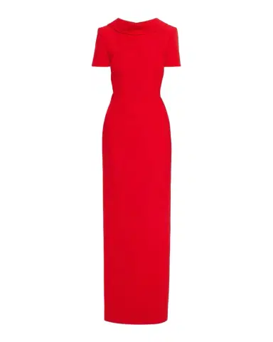 Roland Mouret Extended Boat Neck Short-Sleeve Maxi Dress | Thumbnail 1
