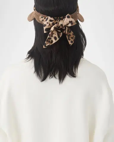Eugenia Kim Ricky Packable Hemp Visor with Animal-Print Sash | Thumbnail 3 Eugenia Kim Ricky Packable Hemp Visor with Animal-Print Sash | Thumbnail 3