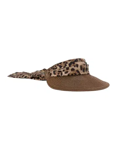 Eugenia Kim Ricky Packable Hemp Visor with Animal-Print Sash | Thumbnail 1 Eugenia Kim Ricky Packable Hemp Visor with Animal-Print Sash | Thumbnail 1
