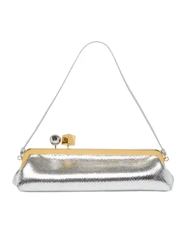 Jacquemus La Pochette Salon Snakeskin-Embossed Leather Clutch Bag | Thumbnail 1