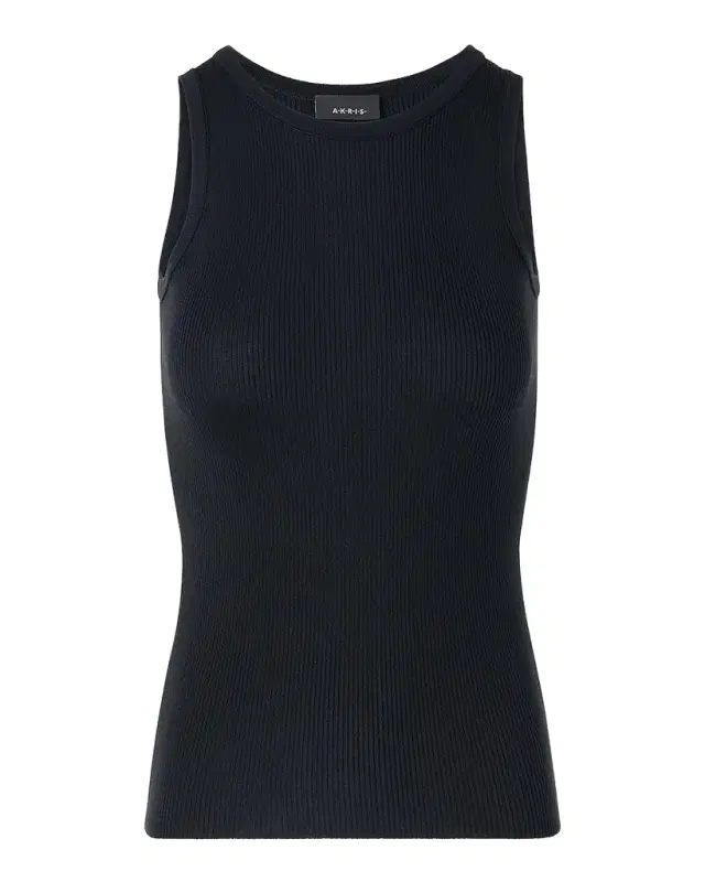 Silk-Cotton Rib Tank Top