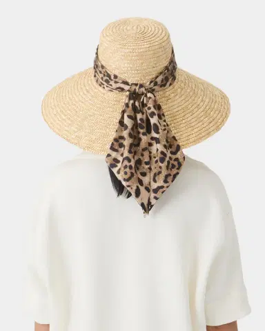 Eugenia Kim Mirabel Animal-Print Bow Straw Hat | Thumbnail 4