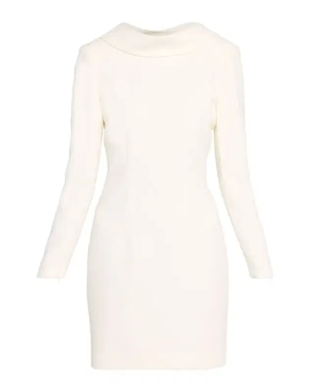 Extended Boat Neck Long-Sleeve Mini Dress