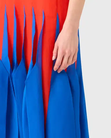 Akris Sleeveless Panama Silk Organza Seamed Midi Dress | Thumbnail 5