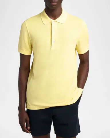 Tom Ford Men's Lyocell Pique Polo Shirt | Thumbnail 4
