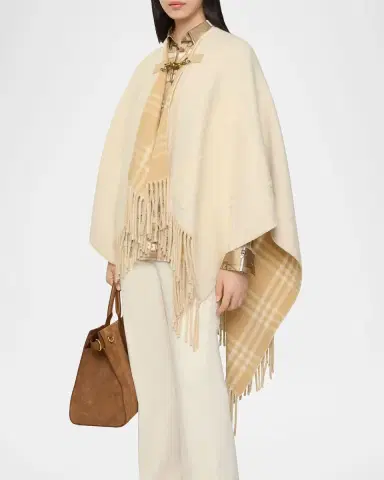 Burberry EKD Fil Coupé Wool Cape | Thumbnail 2