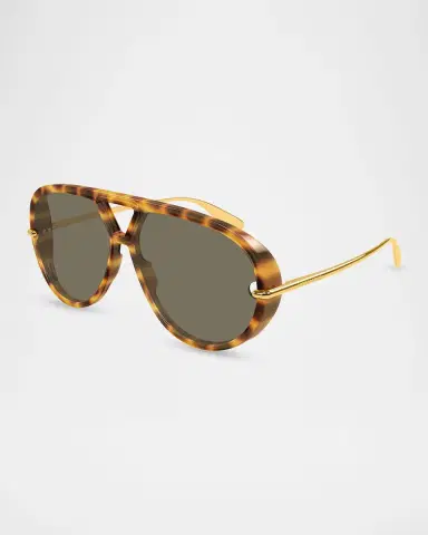 Bottega Veneta 63mm Acetate & Metal Aviator Sunglasses | Thumbnail 2 Bottega Veneta 63mm Acetate & Metal Aviator Sunglasses | Thumbnail 2