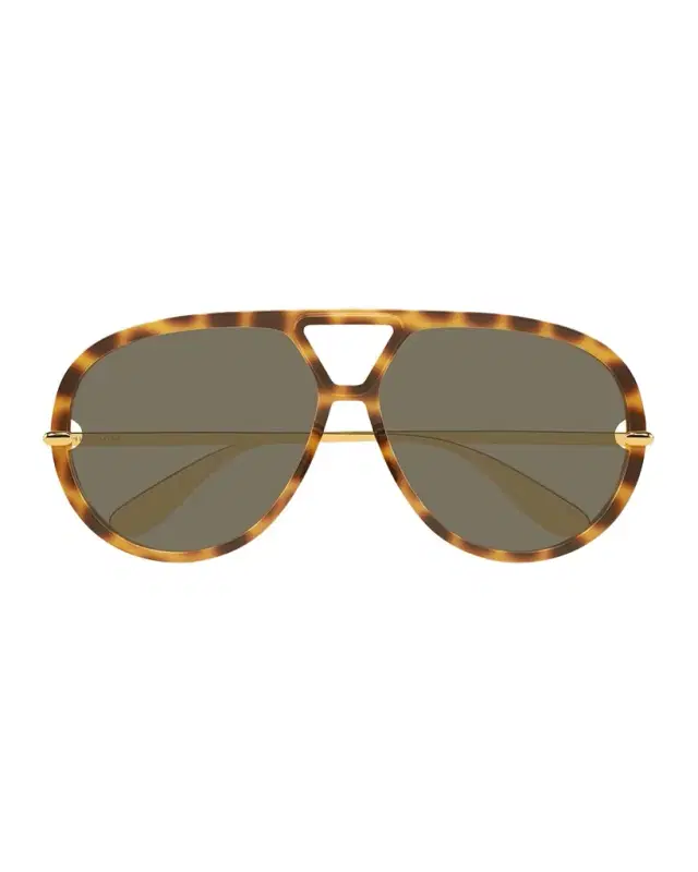 Bottega Veneta 63mm Acetate & Metal Aviator Sunglasses