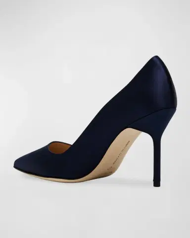 Manolo Blahnik BB 90mm Satin Pumps | Thumbnail 4 Manolo Blahnik BB 90mm Satin Pumps | Thumbnail 4