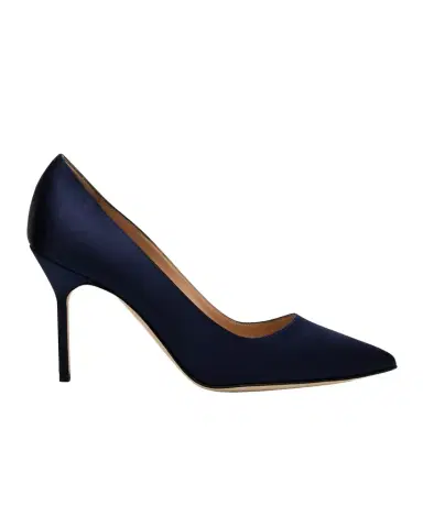 Manolo Blahnik BB 90mm Satin Pumps | Thumbnail 1 Manolo Blahnik BB 90mm Satin Pumps | Thumbnail 1
