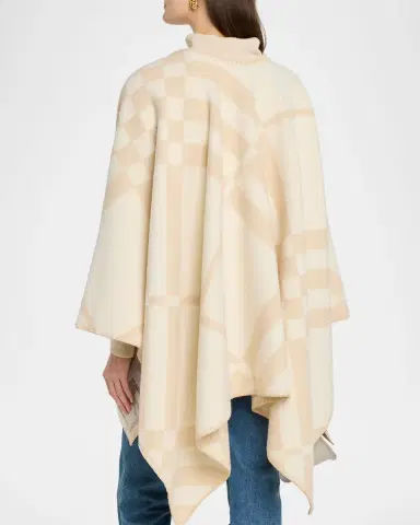 Burberry Check Wool Cashmere Cape | Thumbnail 3