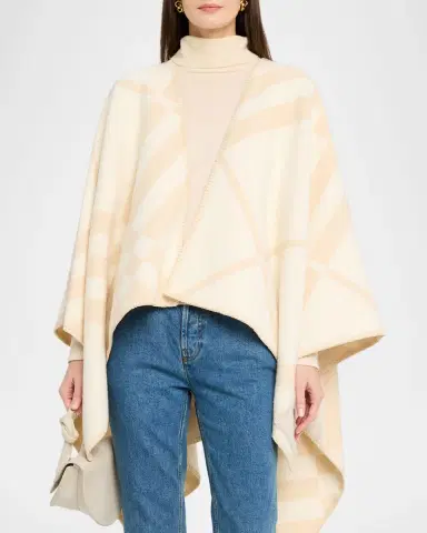 Burberry Check Wool Cashmere Cape | Thumbnail 4