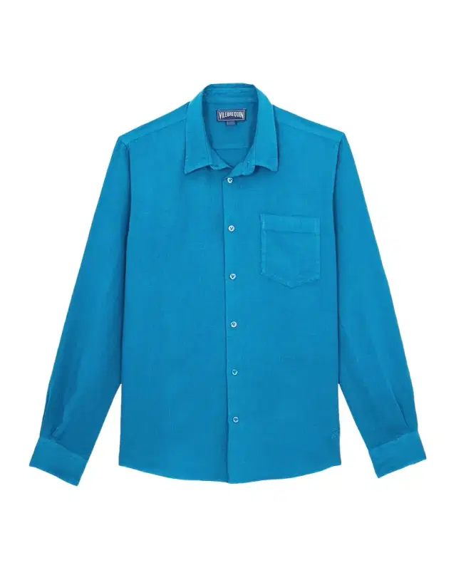Vilebrequin Men 's Caroubis Solid Linen Sport Shirt