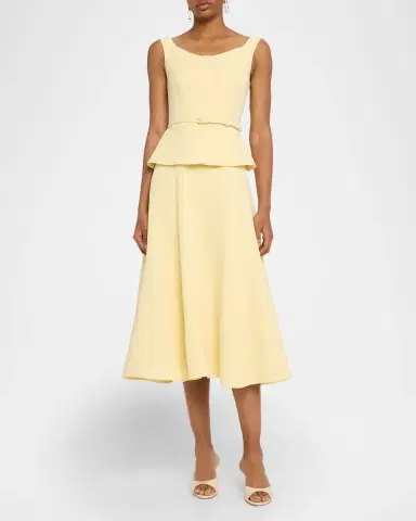 Roland Mouret Belted Structured Peplum Midi Dress | Thumbnail 2 Roland Mouret Belted Structured Peplum Midi Dress | Thumbnail 2
