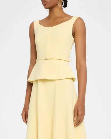 Roland Mouret Belted Structured Peplum Midi Dress | Thumbnail 4 Roland Mouret Belted Structured Peplum Midi Dress | Thumbnail 4