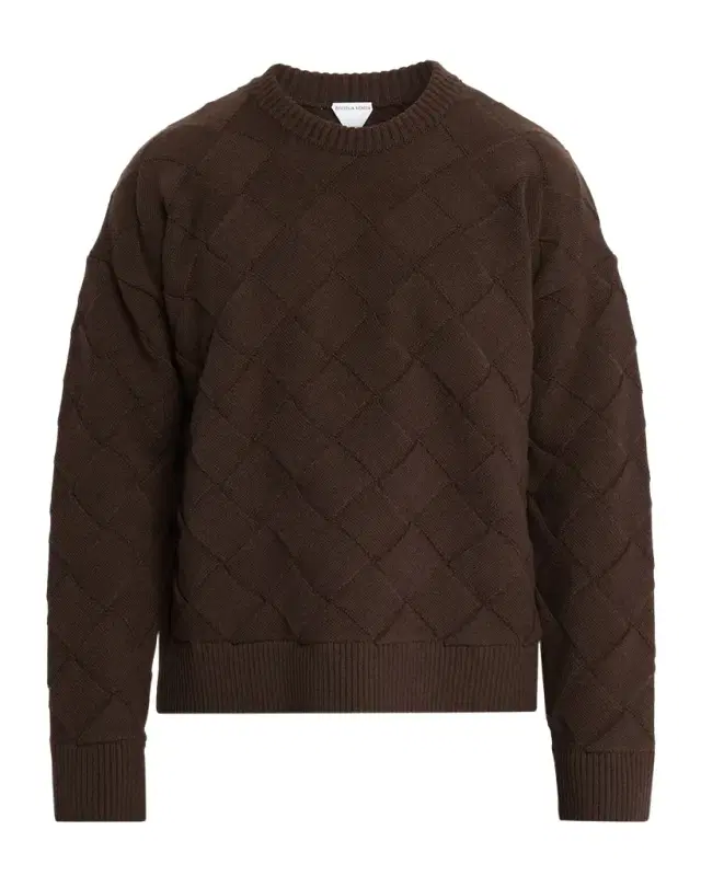 Bottega Veneta Men 's Intrecciato Wool Knit Crewneck Sweater