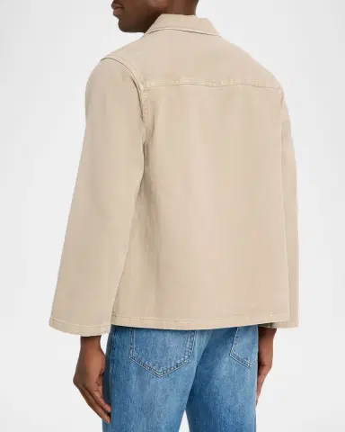 Scotch & Soda Men's Washed Twill Half-Zip Overshirt with Logo Pocket | Thumbnail 3
