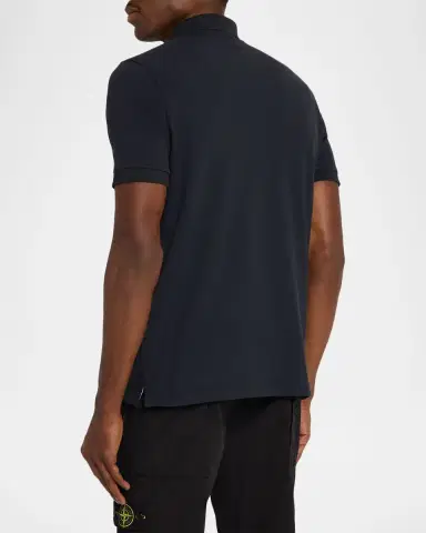 Stone Island Men's Cotton-Stretch Compass Badge Polo Shirt | Thumbnail 3 Stone Island Men's Cotton-Stretch Compass Badge Polo Shirt | Thumbnail 3
