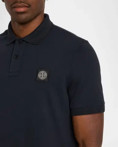 Stone Island Men's Cotton-Stretch Compass Badge Polo Shirt | Thumbnail 5 Stone Island Men's Cotton-Stretch Compass Badge Polo Shirt | Thumbnail 5