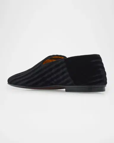 Tom Ford Men's Striped Velvet Loafers | Thumbnail 2 Tom Ford Men's Striped Velvet Loafers | Thumbnail 2