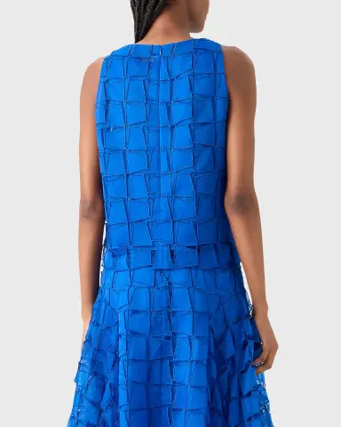 Akris Embroidered Organza Sleeveless Blouse | Thumbnail 3 Akris Embroidered Organza Sleeveless Blouse | Thumbnail 3