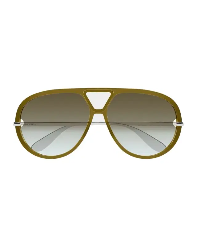 Bottega Veneta 63mm Acetate & metal Aviator Sunglasses