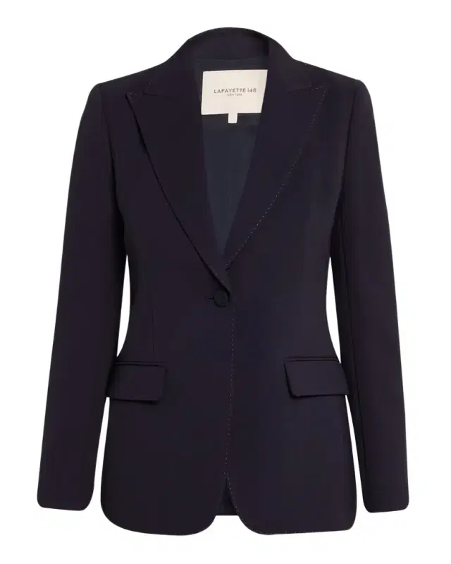Lafayette 148 New York Single-Button Finesse Crepe Blazer