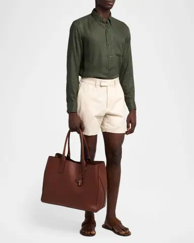 Tom Ford Men's T-Line Grained Leather East-West Tote Bag | Thumbnail 4 Tom Ford Men's T-Line Grained Leather East-West Tote Bag | Thumbnail 4