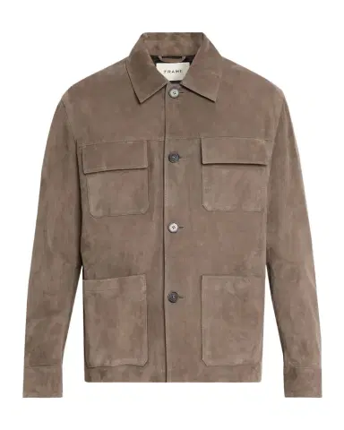 FRAME Men 's Taupe Suede Chore Coat | Thumbnail 1 FRAME Men 's Taupe Suede Chore Coat | Thumbnail 1