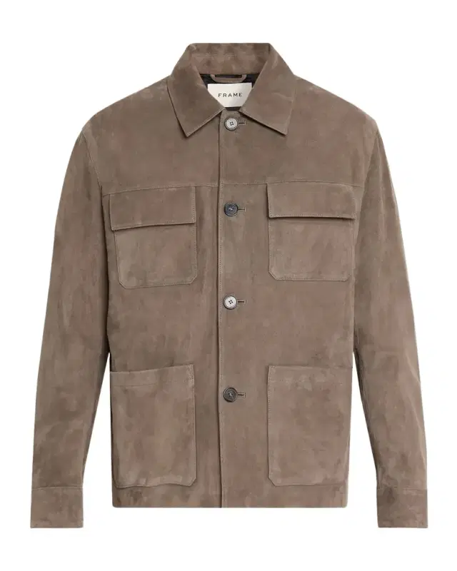 Men 's Taupe Suede Chore Coat