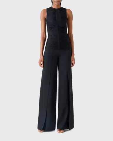 Akris Trapezoid Embroidered Sleeveless Blouse | Thumbnail 2