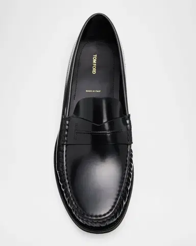 Tom Ford Men's Oliver Leather Penny Loafers | Thumbnail 4