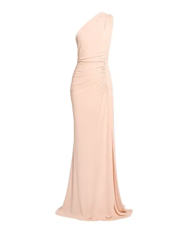 One-Shoulder Ruched Jersey Gown