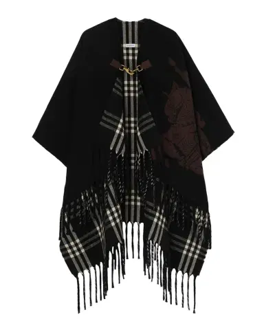 Burberry Fil Coupe EKD Wool Cape | Thumbnail 1 Burberry Fil Coupe EKD Wool Cape | Thumbnail 1