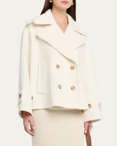 Chloé Double-Breasted Wool Peacoat | Thumbnail 4 Chloé Double-Breasted Wool Peacoat | Thumbnail 4