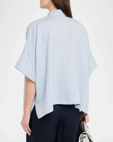 Eskandar A-Line Textured Silk Shirt | Thumbnail 3 Eskandar A-Line Textured Silk Shirt | Thumbnail 3
