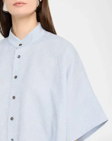Eskandar A-Line Textured Silk Shirt | Thumbnail 5 Eskandar A-Line Textured Silk Shirt | Thumbnail 5