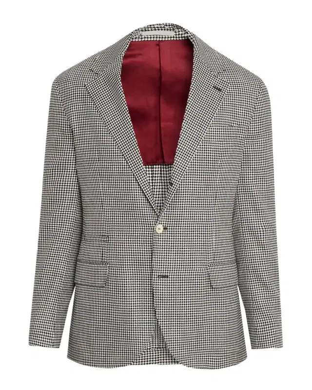 Brunello Cucinelli Men 's Wool, Silk and Linen Houndstooth Sport Coat