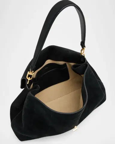 Toteme T-Lock Suede Shoulder Bag | Thumbnail 3