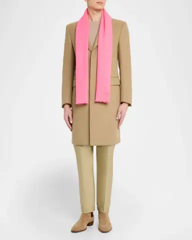 Tom Ford Men's Cashmere Tonal Logo Scarf | Thumbnail 2 Tom Ford Men's Cashmere Tonal Logo Scarf | Thumbnail 2
