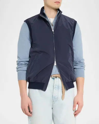 Brunello Cucinelli Men's Water-Resistant Full-Zip Vest | Thumbnail 4 Brunello Cucinelli Men's Water-Resistant Full-Zip Vest | Thumbnail 4