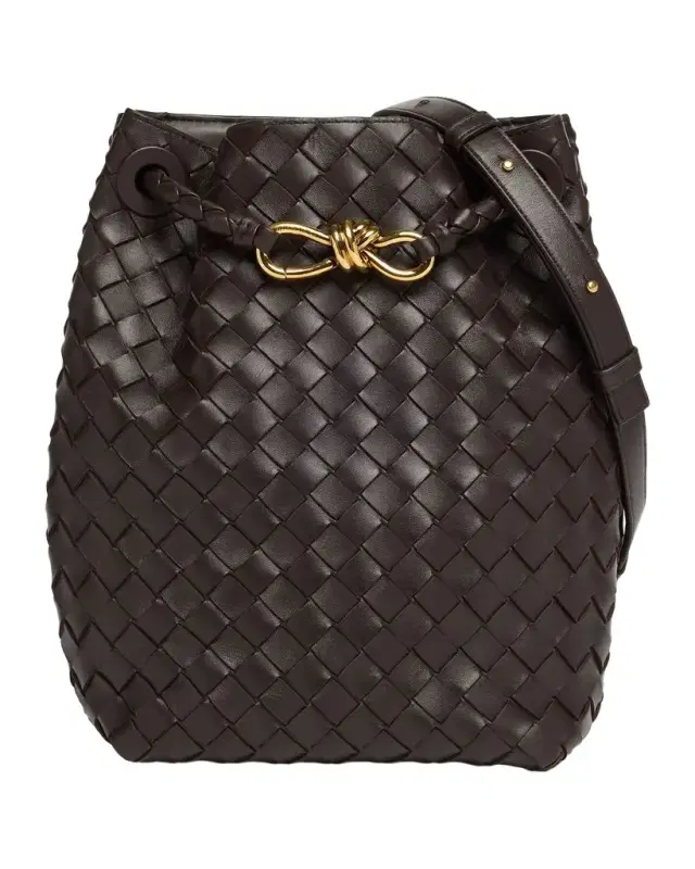 Nappa Leather Crossbody Bucket Bag