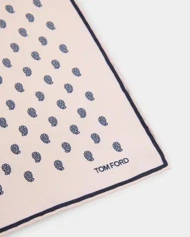 Tom Ford Men's Micro Paisley-Print Silk Pocket Square | Thumbnail 2